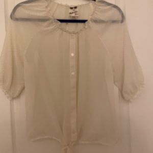 Bella du jour girls blouse size xl off white with gold
